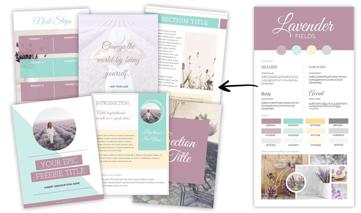 Lavender Fields brand board