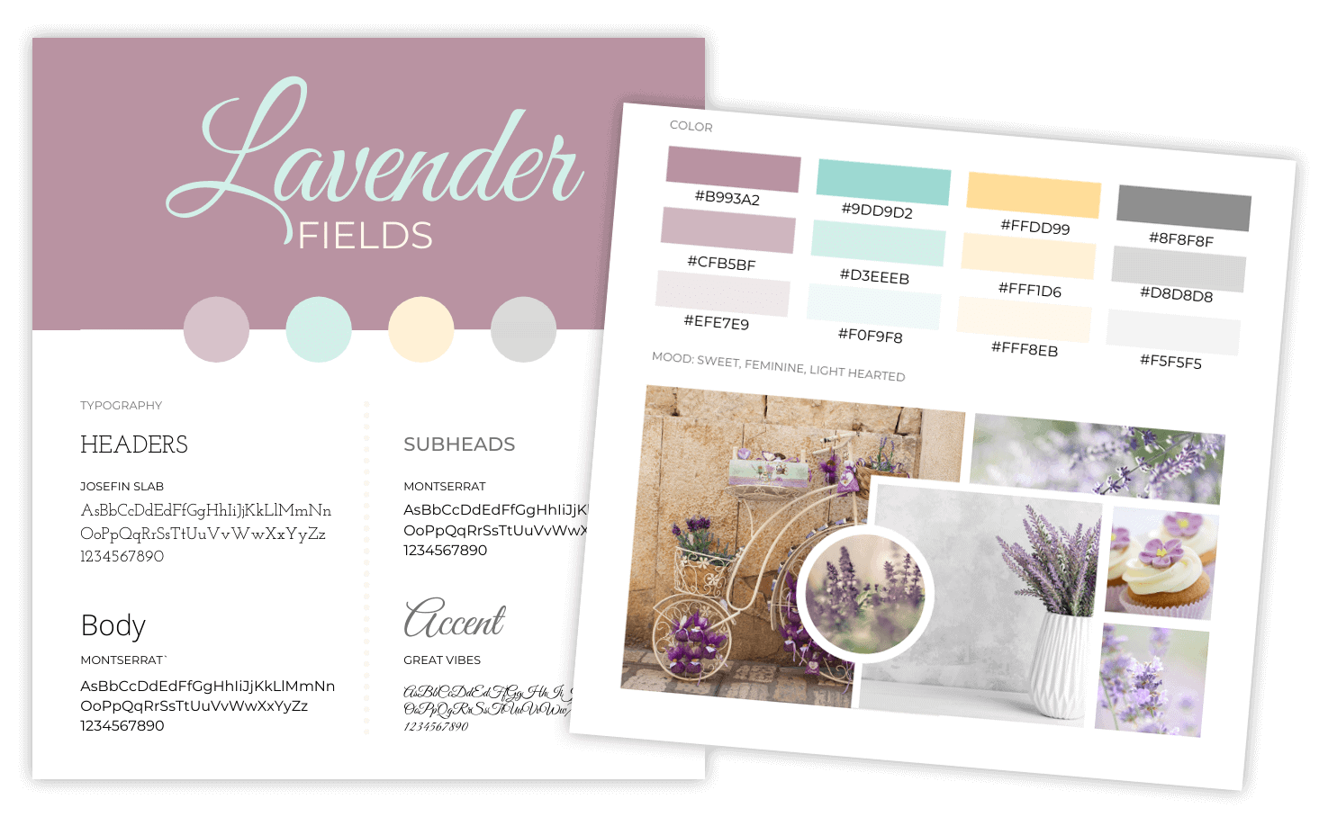 Lavender Fields brand board