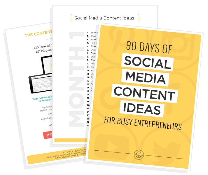 90 days of social media content ideas