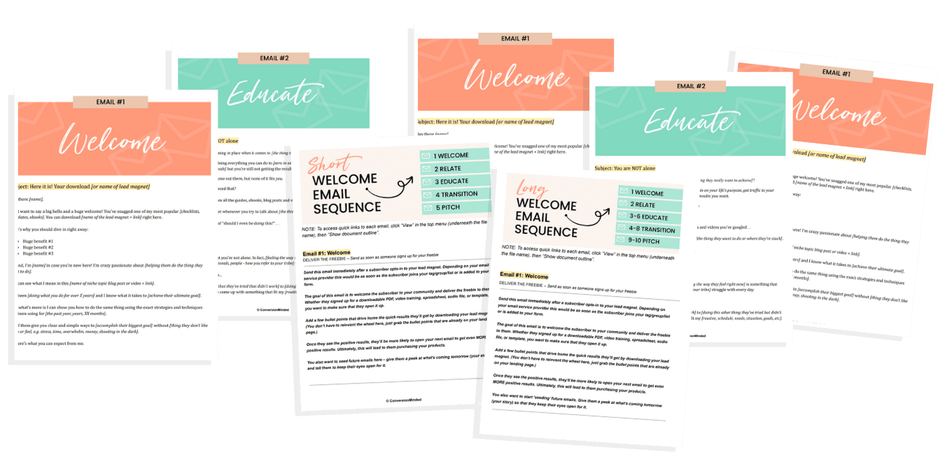 Welcome email sequence template