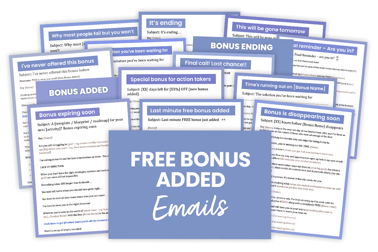 Free Bonus Added emails