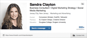 Sample LinkedIn Profile Header