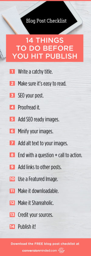 Blog Post Checklist: 14 Things to Do Before You Hit Publish