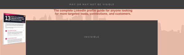 LinkedIn banner image size guide, including visible and invisible areas