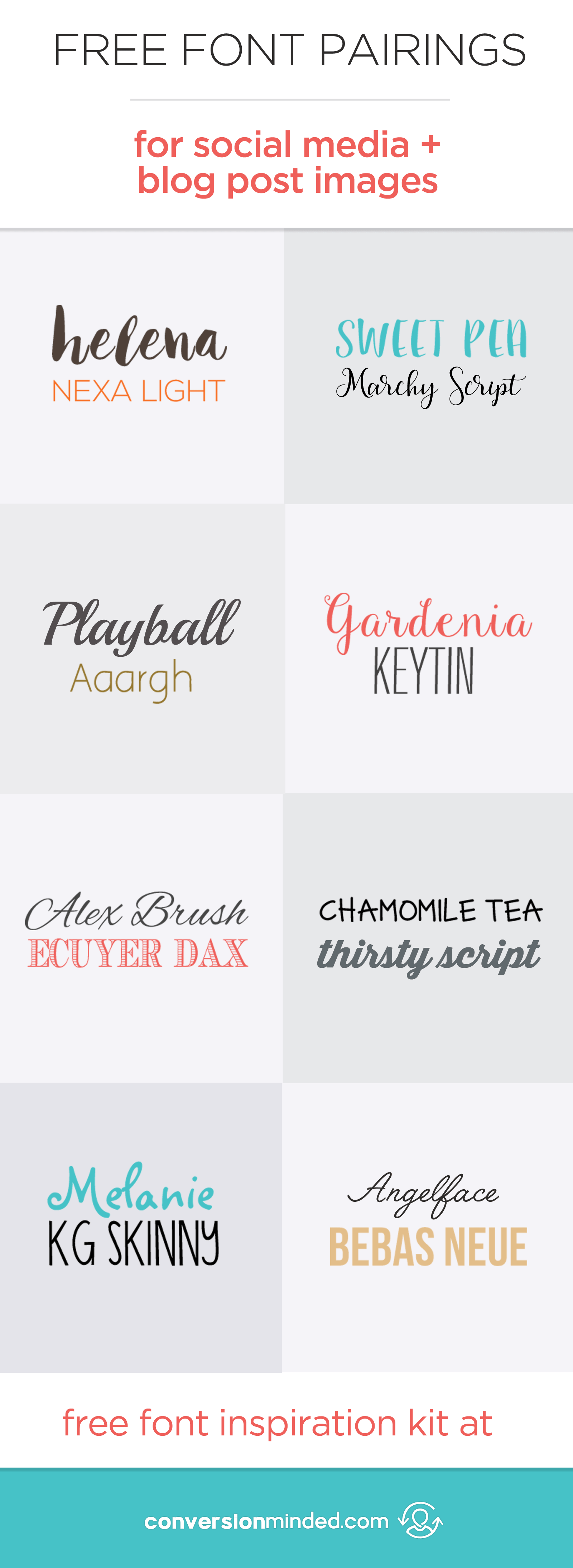 Free Fonts And Font Pairings For Web Social Media And Blog Images