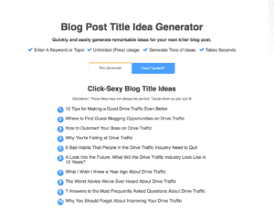 Check out this blog post title generator to get ideas for your title!