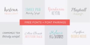 Free Fonts and Font Pairings for Social Media and Blog Images! Plus, a FREE downloadable font inspiration kit to experiment with! Click through to see all the fonts!