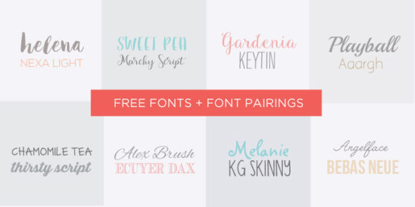 Free Fonts and Font Pairings for Web, Social Media and Blog Images