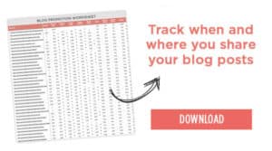 Use this blog promotion worksheet to track where and when you share your posts.