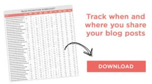 Use this blog promotion worksheet to track where and when you keep track of your social media calendar plan.