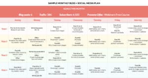 Sample Monthly Blog + Social Media Plan