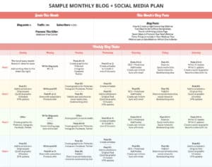 Sample Monthly Blog + Social Media Plan