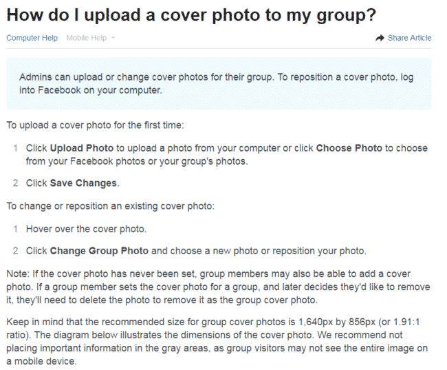 how do i upload a cover photo to my facebook group