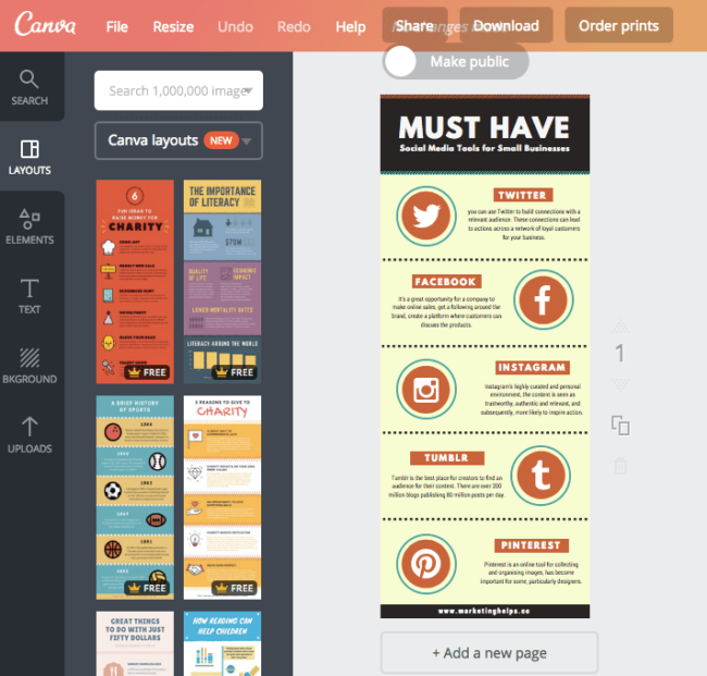Create infographics with Canva to get more traffic to your blog!