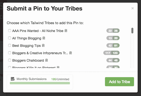 Choose which tribes you want to submit your pin.