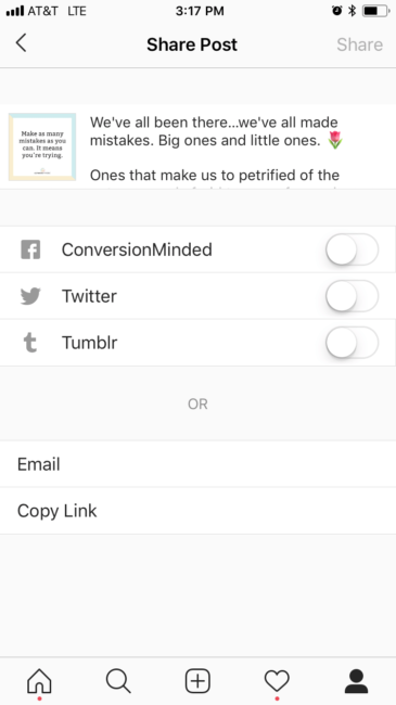 Copy Instagram link