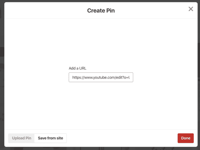 Upload a YouTube video to Pinterest.