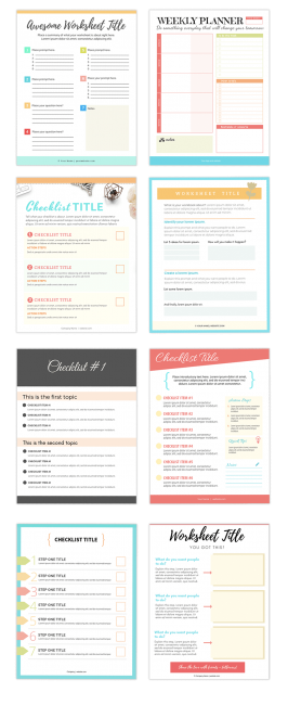Worksheet and Checklist templates by ConversionMinded
