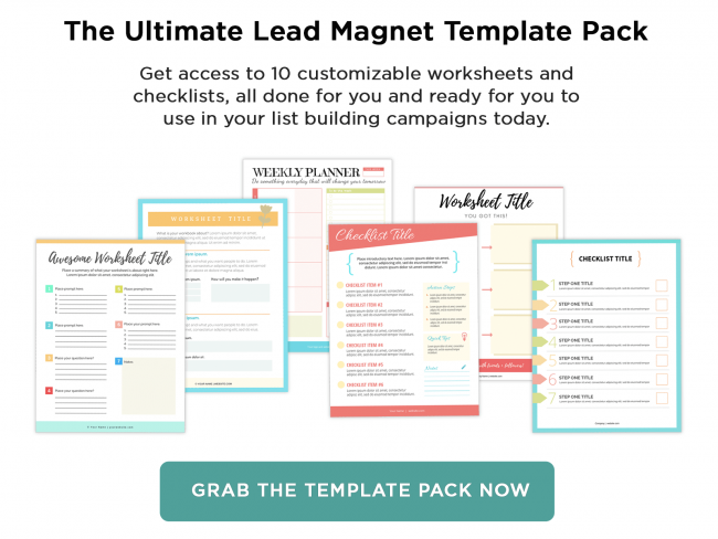 The Ultimate Lead Magnet Template Pack to build your email list