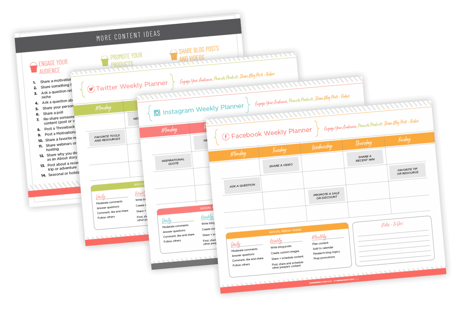 [LP] Weekly Social Media Planners | ConversionMinded