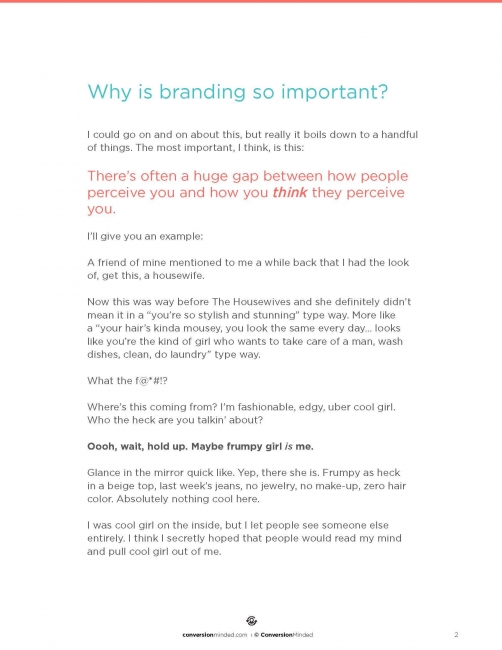 Build My Brand Workbook | Page 2 | ConversionMinded