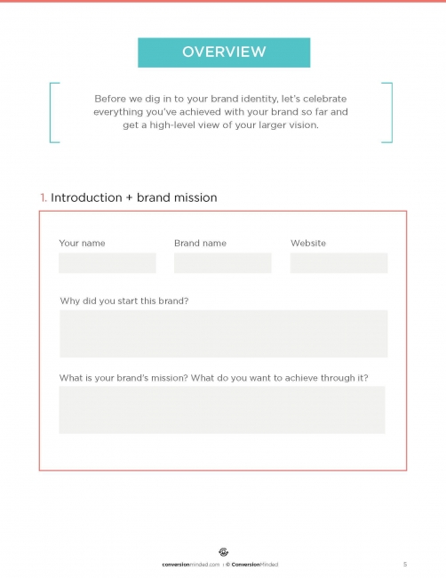 Build My Brand Workbook | Page 5 | ConversionMinded