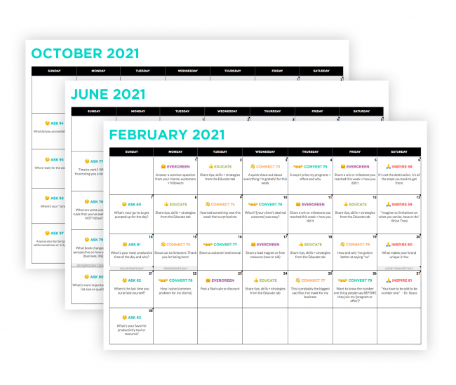 2021 Content Calendar by ConversionMinded