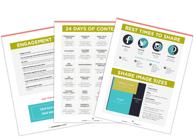 Social Media Cheat Sheet and Content Calendar