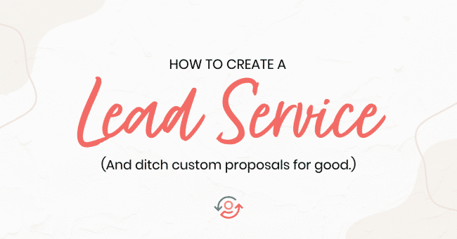 How to create a lead service