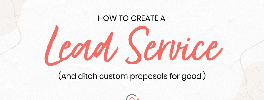 How to create a lead service