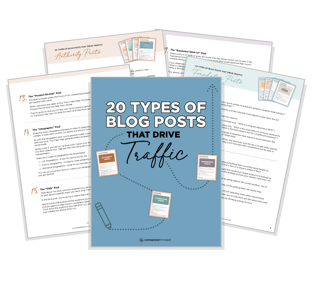 20 Types of Blog Posts that Drive Traffic by ConversionMinded