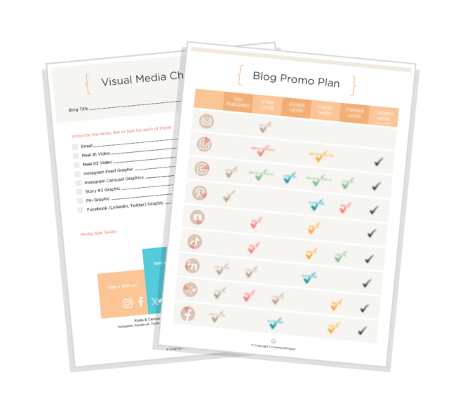 Blog Promo Plan by ConversionMinded | Keep the promo plan handy