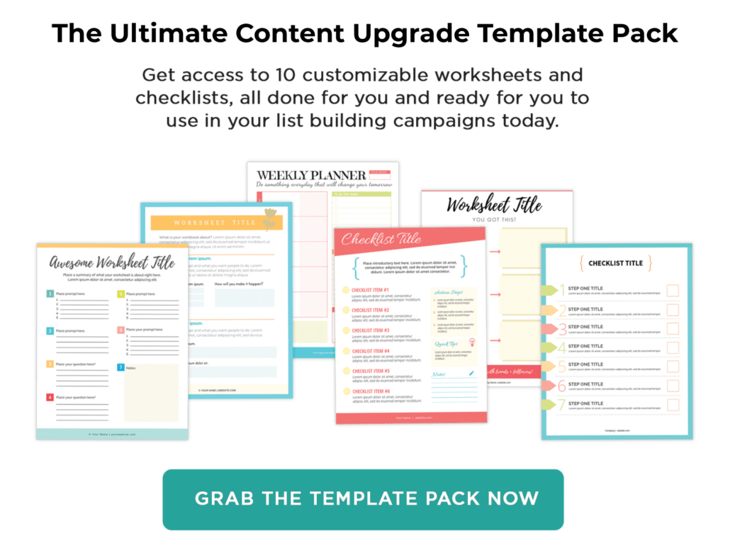 download the free content upgrade template pack