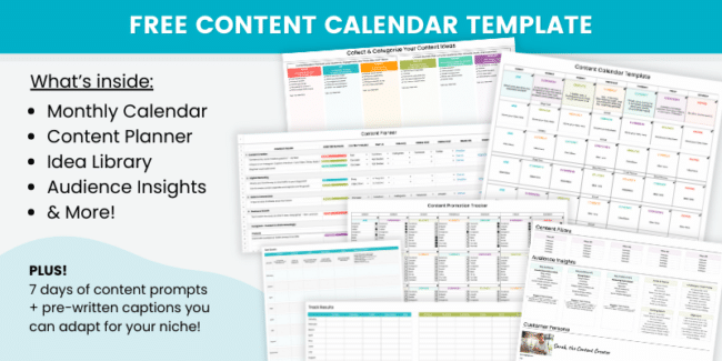 Image of free content planner and content calendar template