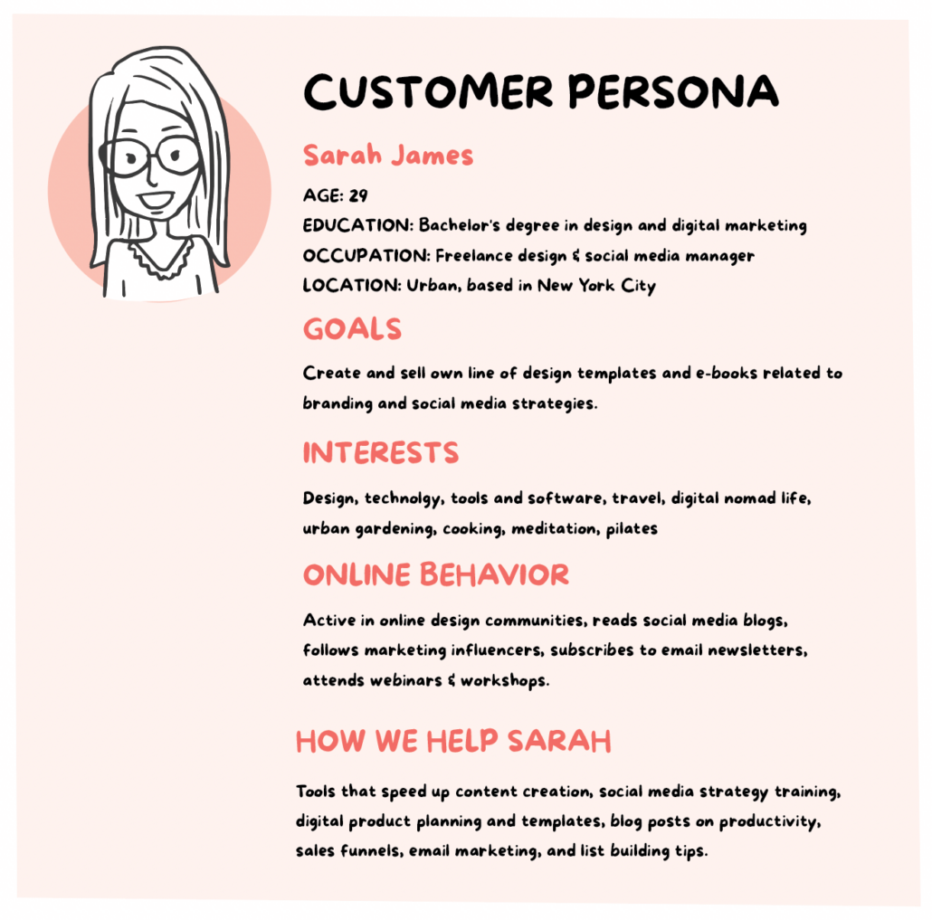 Illustration of a customer persona