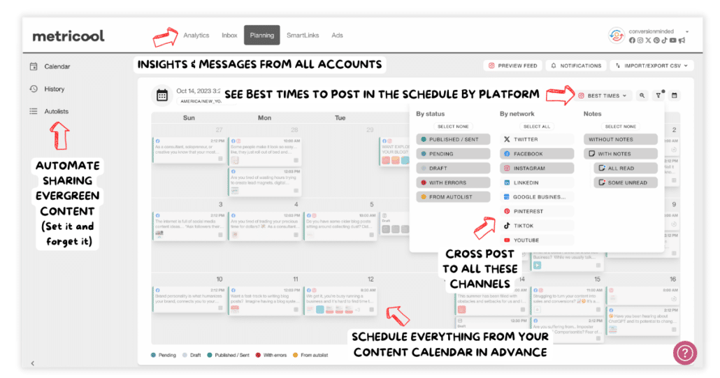 metricool content calendar planning ConversionMinded metricool content calendar planning ConversionMinded