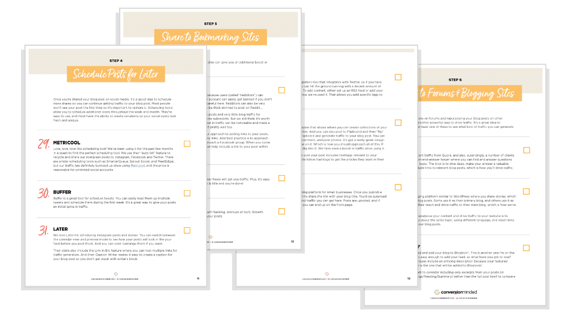 Boost Blog Traffic Guide Section 3 by ConversionMinded