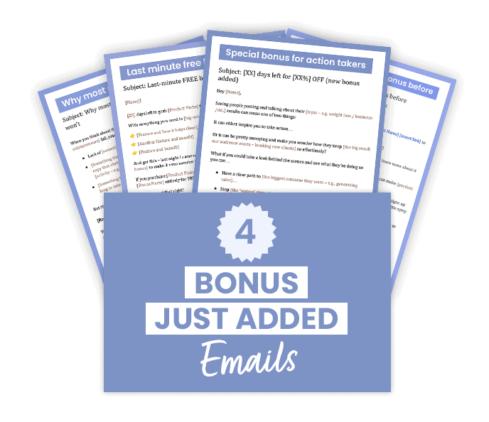 4 Bonus Just Added emails