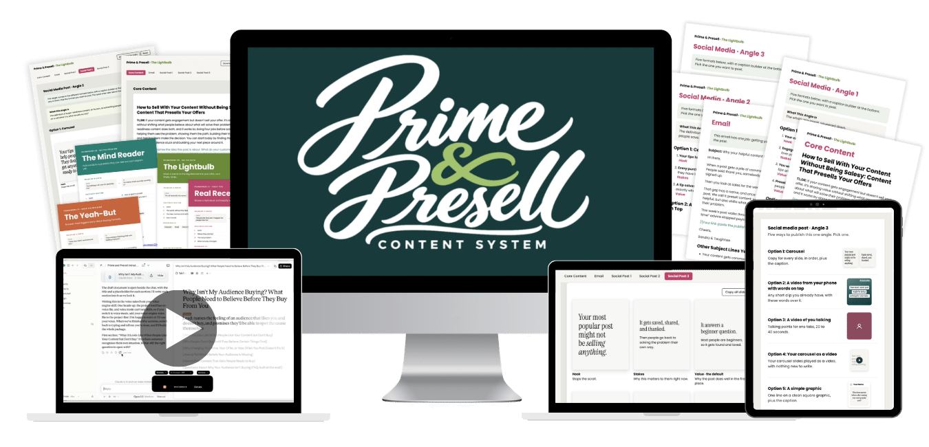 Prime & Presell content system